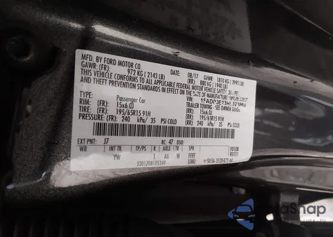 2017 Ford Focus S из США, поврежденный, VIN 1FADP3E23HL323869